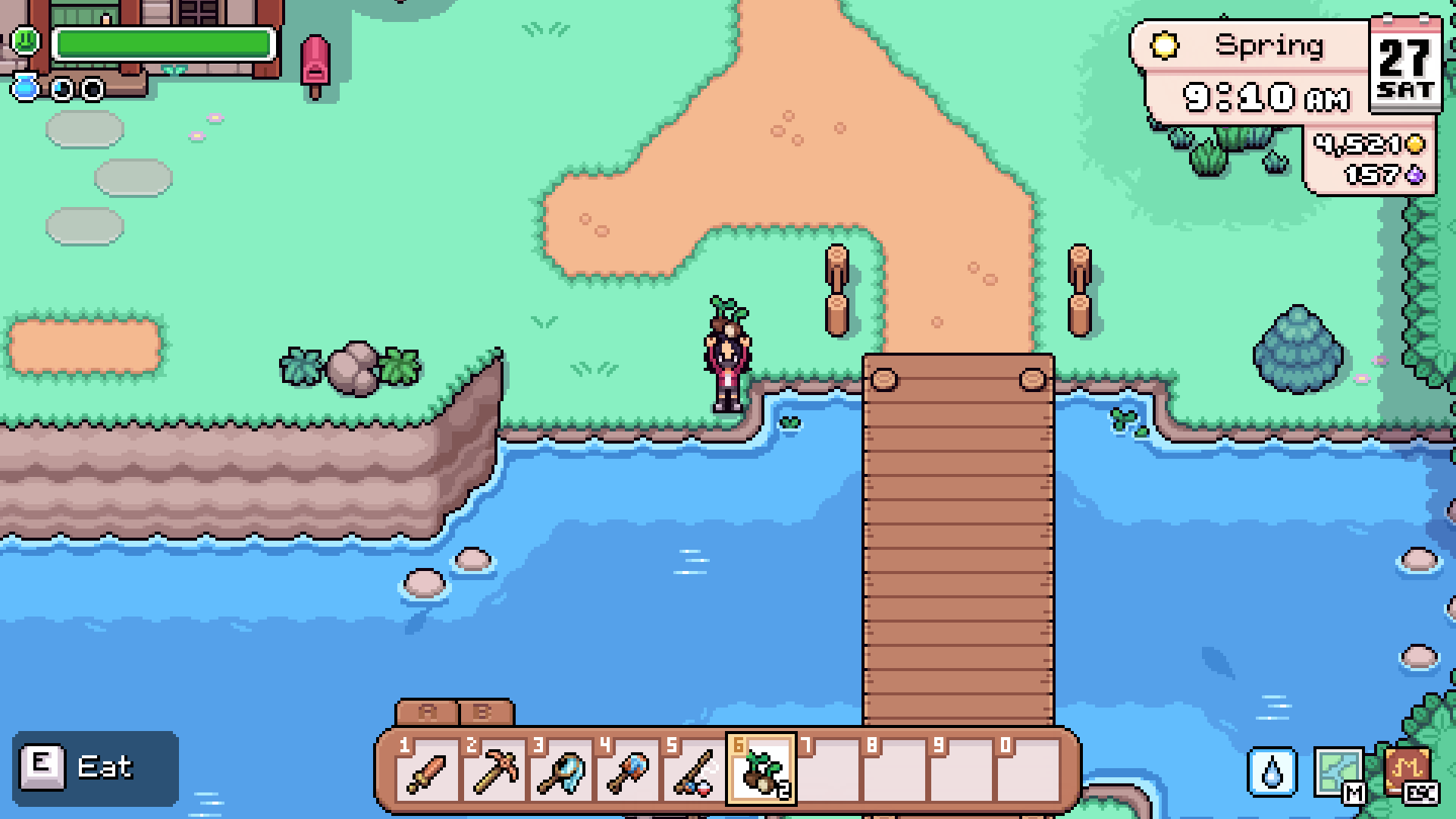 Where to find water chestnuts in Fields of Mistria