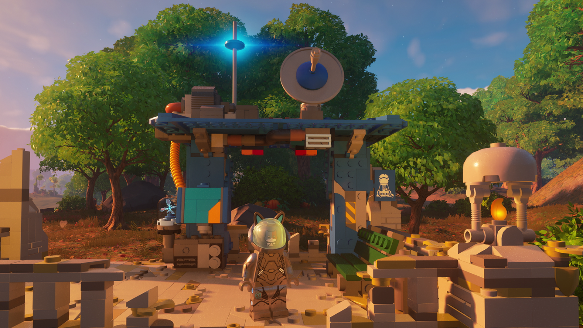How to fast travel with the Battle Bus and Bus Stations in Lego Fortnite
