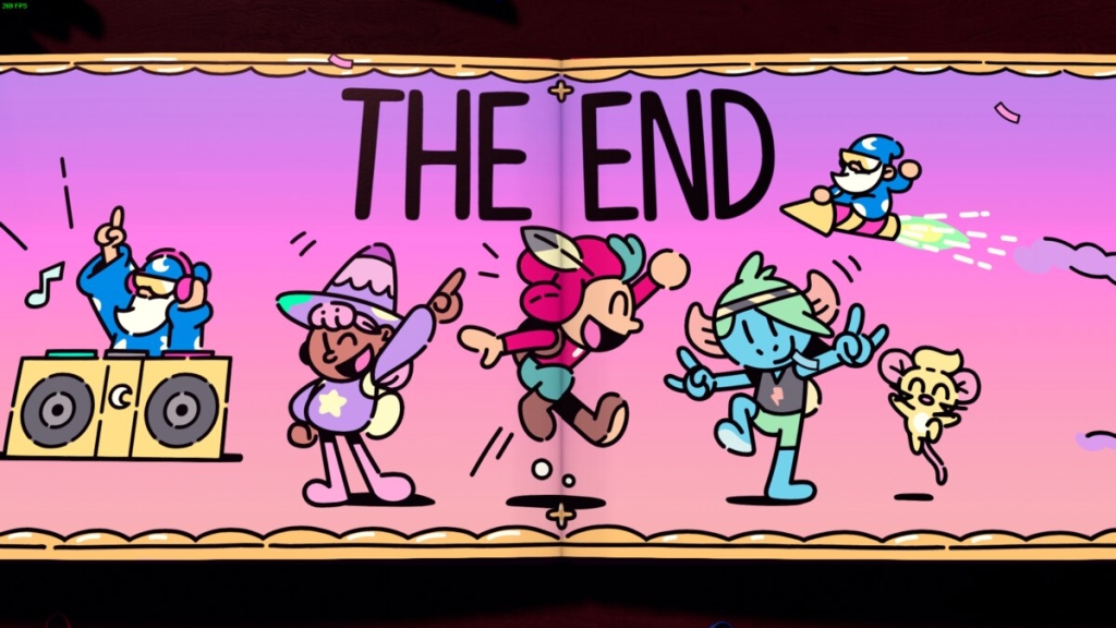 How long is The Plucky Squire: the end screen.