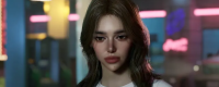 "inZOI" European and American mixed-race beauty pinched her face to share
