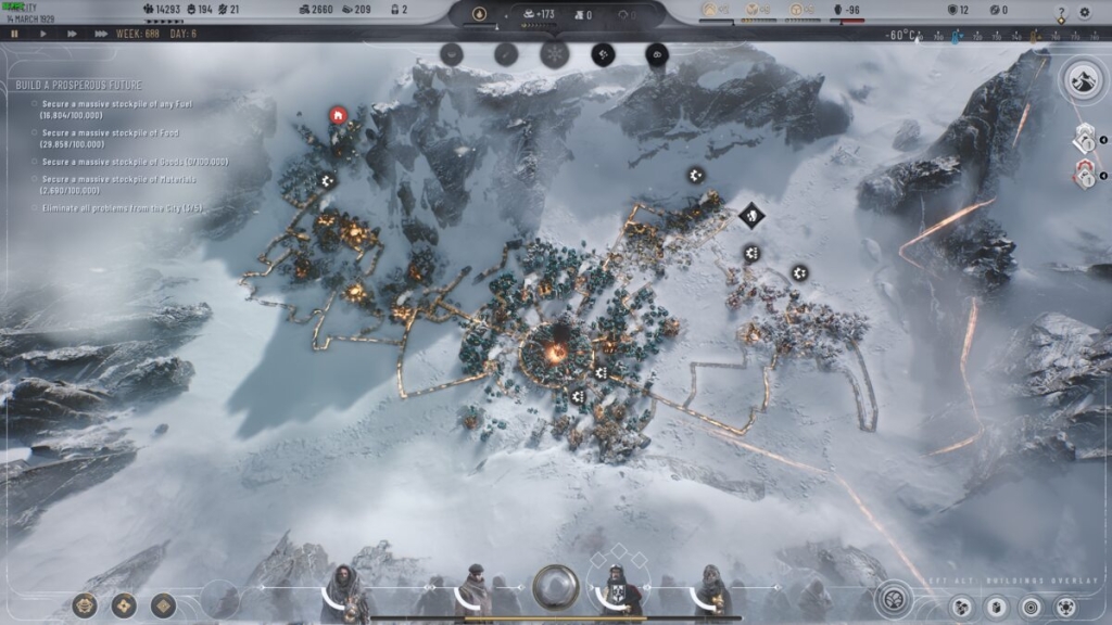 Frostpunk 2 how long: an industrial city in the snow.