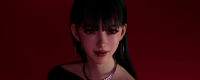 "inZOI" perfect black long straight beauty pinched her face to share